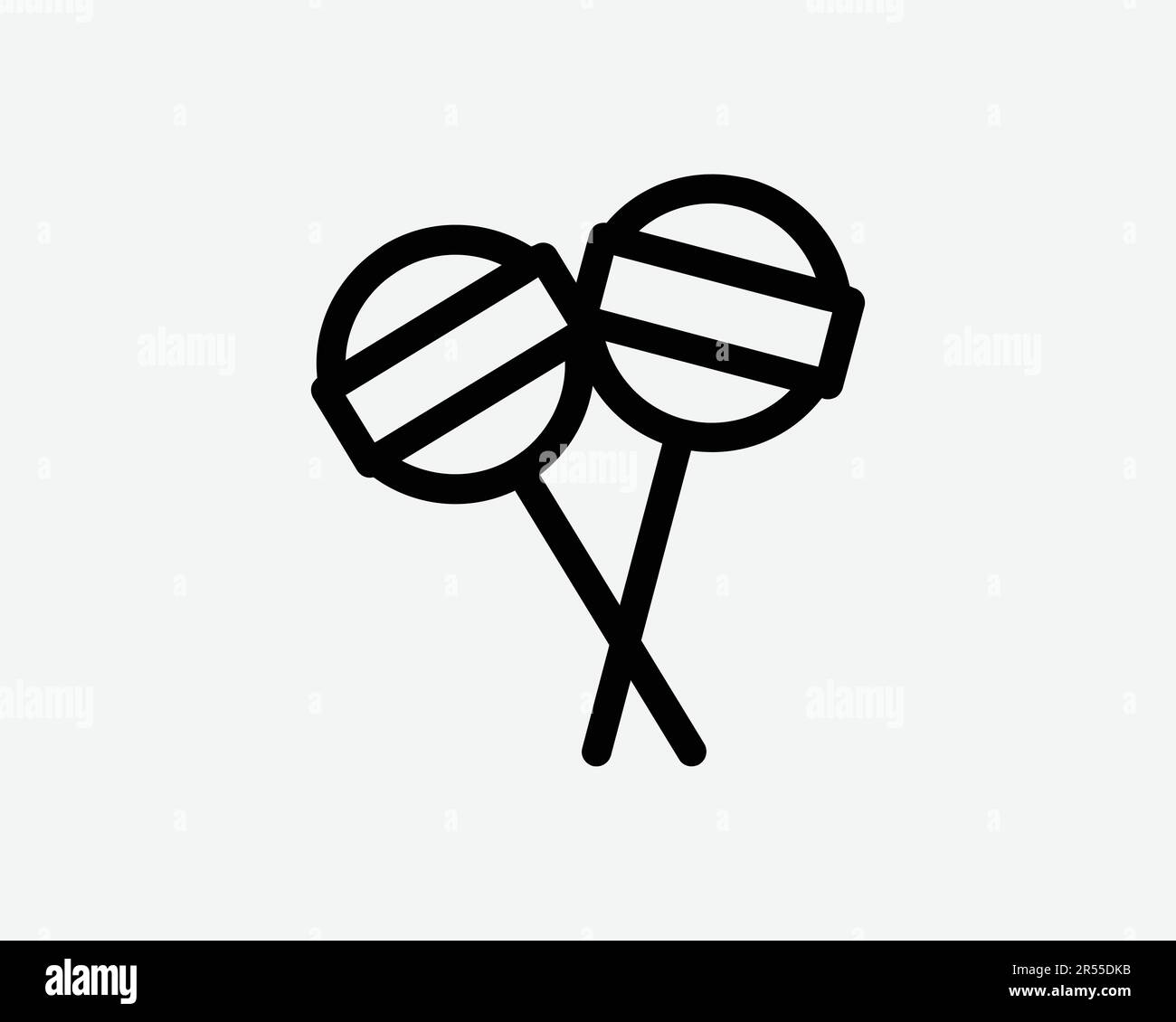 Lutscher-Symbol. Sweet Stick Candy Lolly Dessert Treat Sugar Food Süßwaren Sucker Sign-Symbol Schwarze Kunstwerke Grafik Illustration Clipart EPS-Vektor Stock Vektor