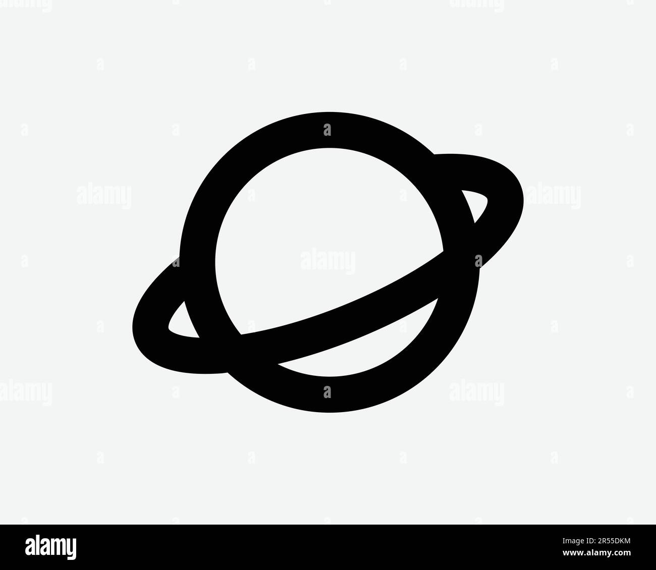 Planetensymbol Sonnensystem Astronomie Universum Saturn Jupiter Uranus Neptune Ring Space Sign Symbol Schwarze Kunstwerke Grafik Illustration Clipart EPS Vektor Stock Vektor
