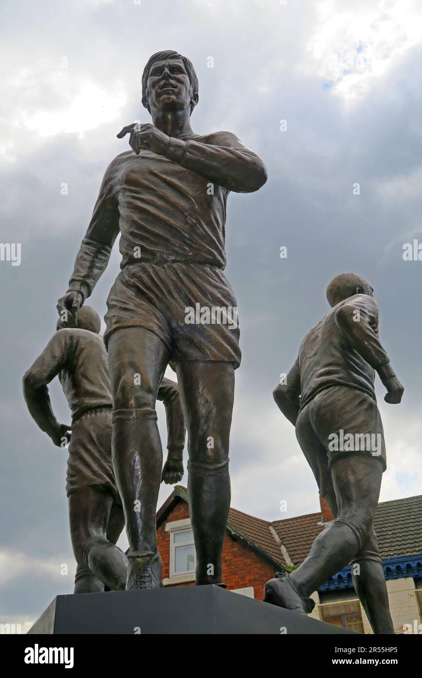 Howard Kendall Statue bei EFC, Everton Football Club, Goodison Park Stadium, Goodison Rd, Liverpool, Merseyside, England, Großbritannien, L4 4EL Stockfoto