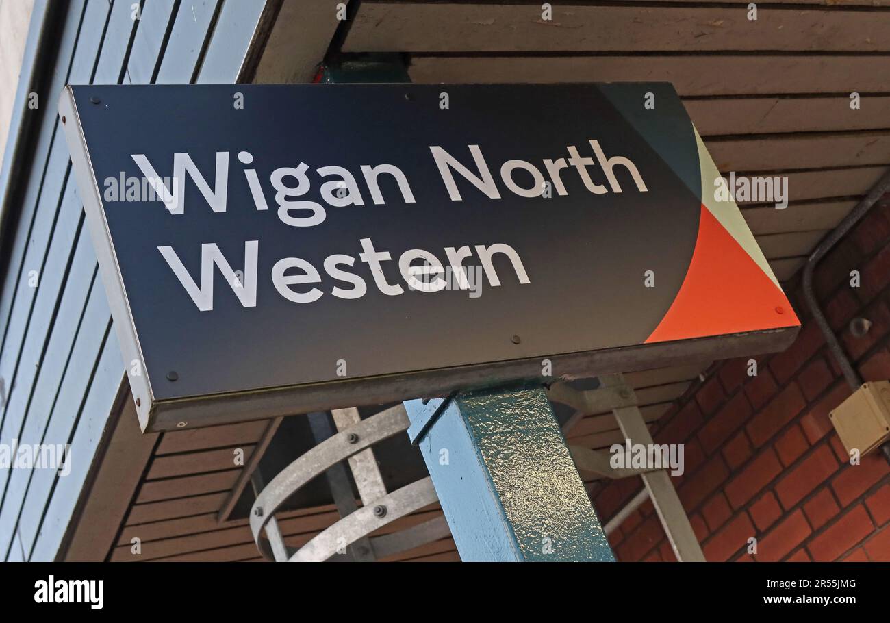 Hauptstrecke Westküste - WGN - Bahnhof Wigan North Western, Wallgate, Wigan, Lancashire, England, UK, WN1 1BJ Stockfoto