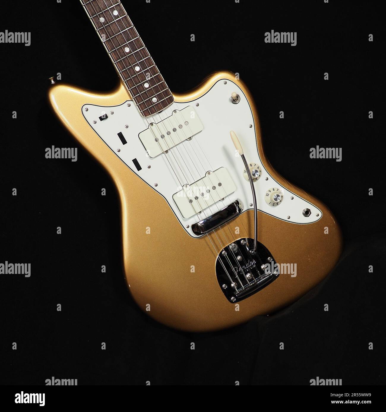 Fender American Vintage Reissue Gold Jazzmaster Stockfoto