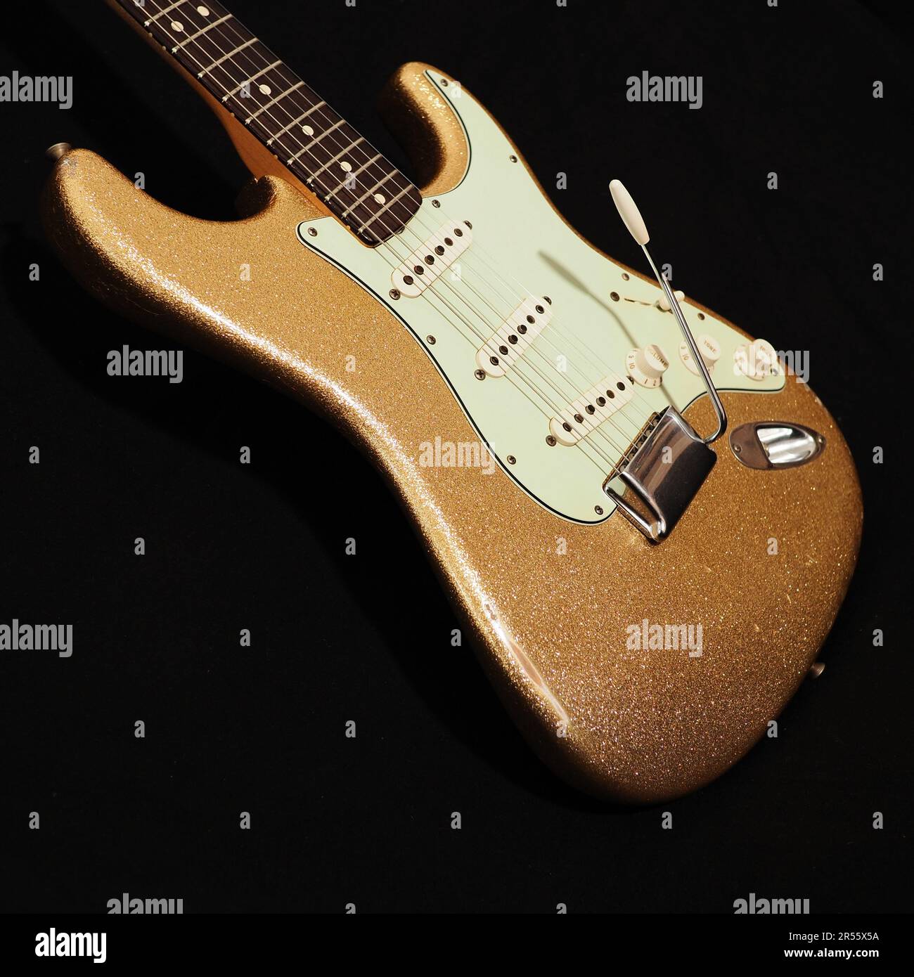 Fender Custom Shop Greg Fessler Masterbuilt Gold Sparkle Stratocaster Stockfoto