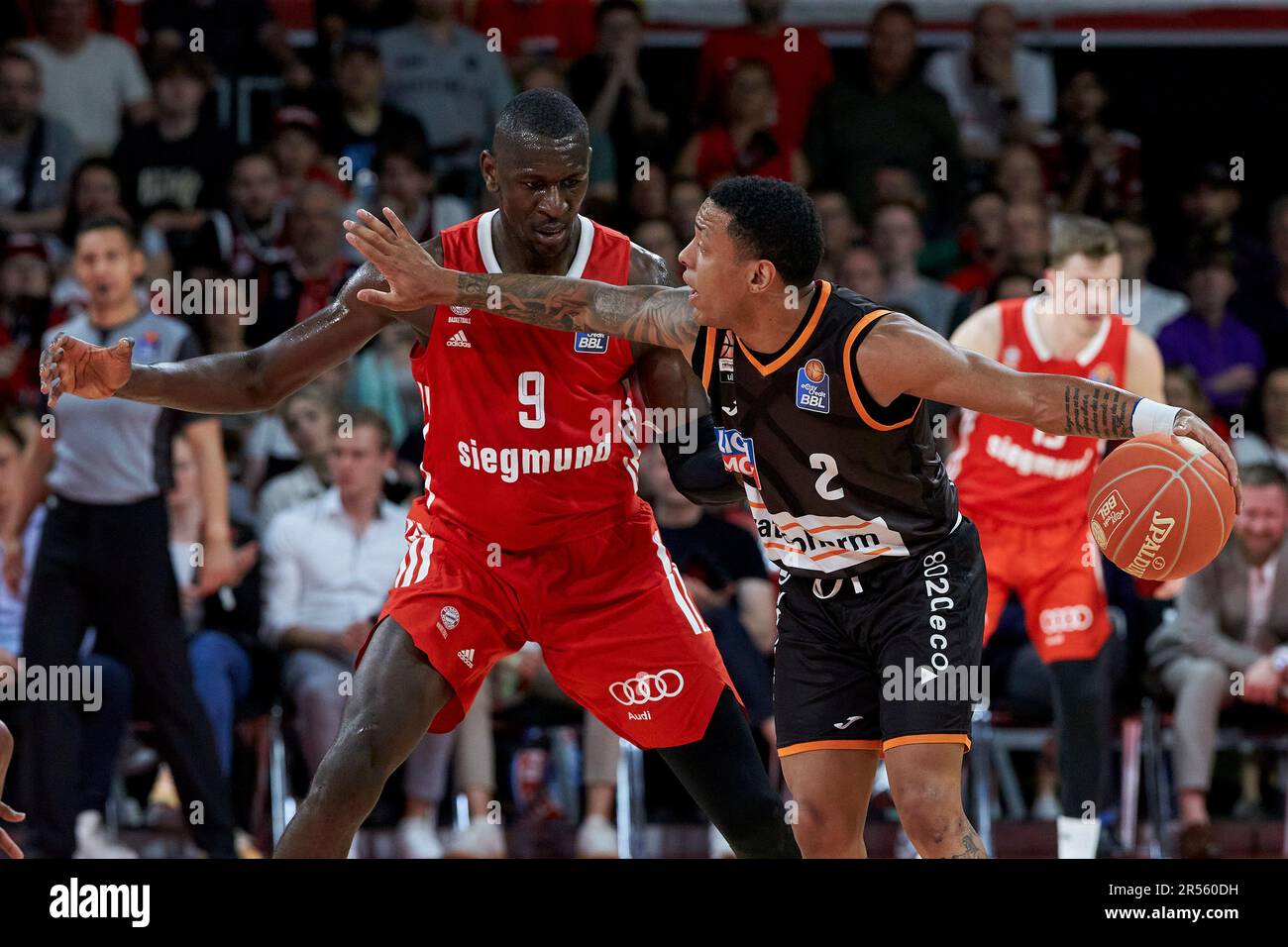 2022/2023 Basketball Bundesliga, FC Bayern München gegen ratiopharm ulm, Playoff Halbfinale Spiel 2 2023-05-30 in München (Audi Dome) BONGA Isaac (FC B Stockfoto