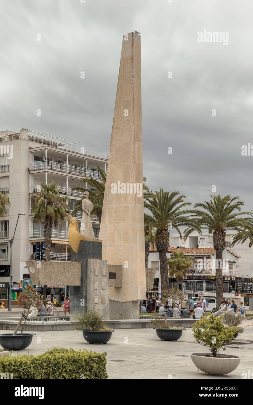 König Jaume I Denkmal. Salou, Costa Daurada, Provinz Tarragona, Katalonien, Spanien Stockfoto