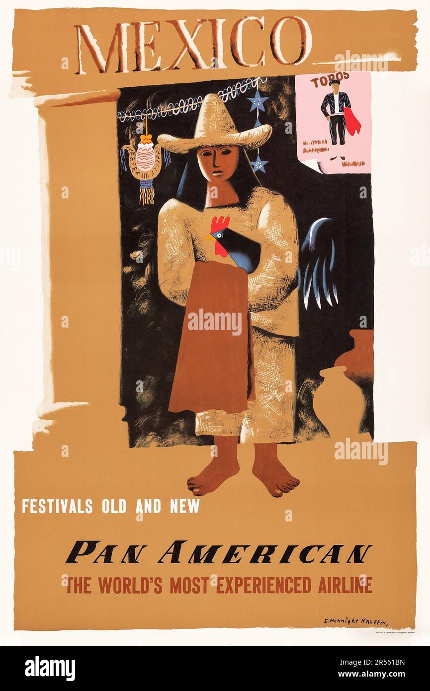 Mexiko (Pan American Airways, 1950er). Edward McKnight Kauffer Kunstwerke Stockfoto
