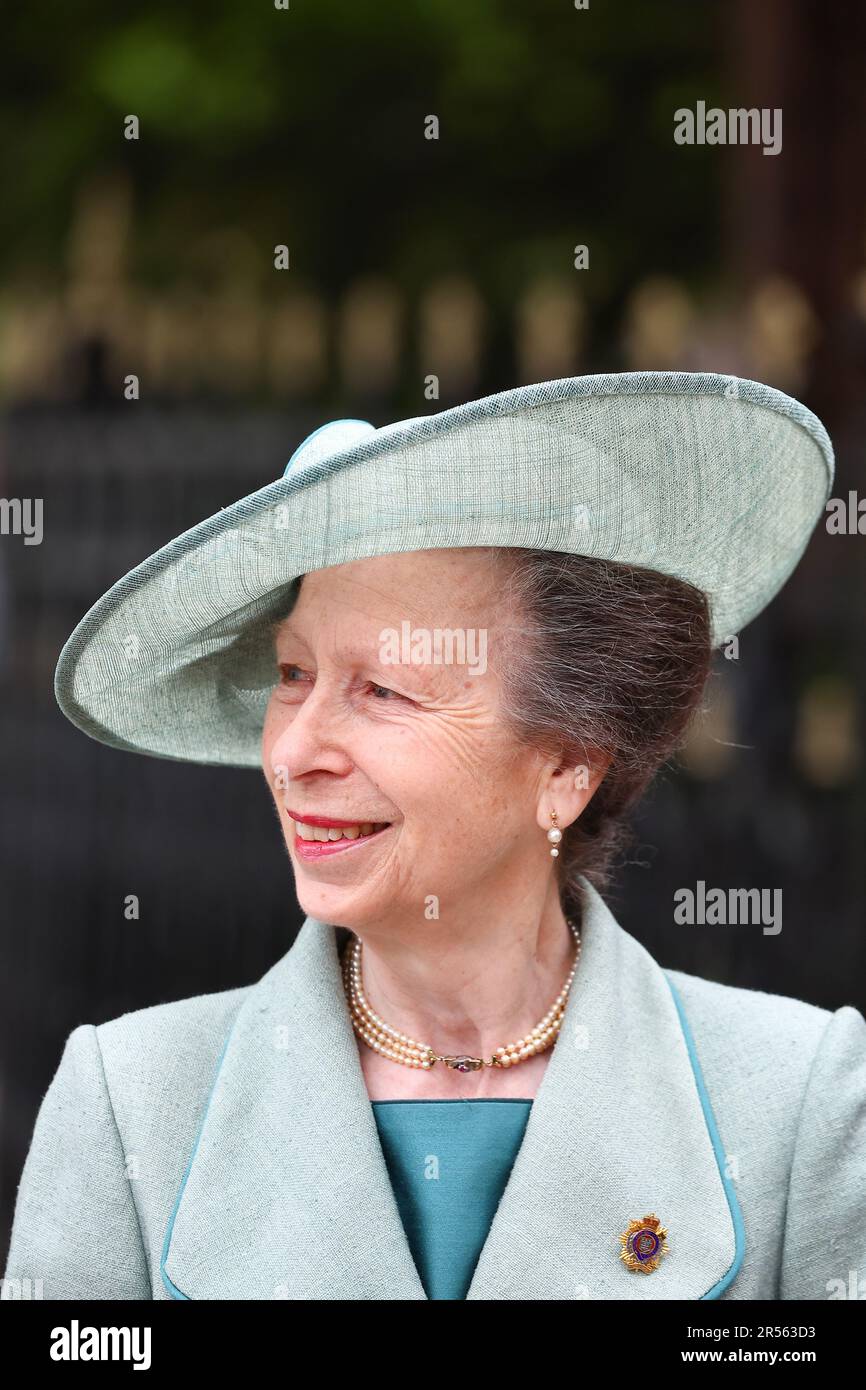 Prinzessin Princess Royal, Prinzessin Anne, wurde bei einem Besuch in Winchester, Großbritannien, fotografiert Stockfoto