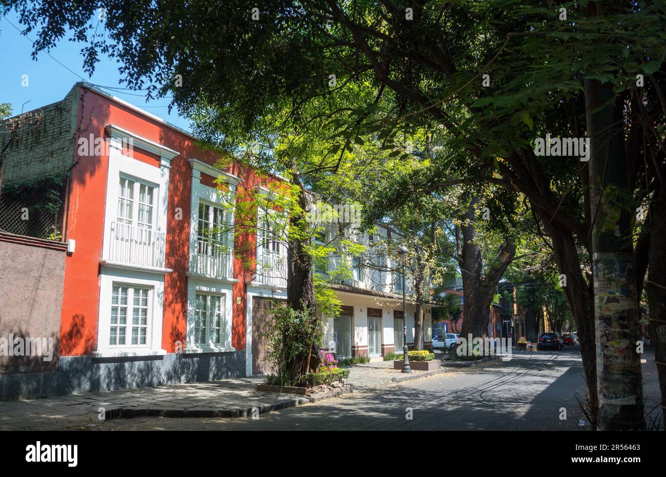 Coyoacan, Mexiko-Stadt, Wohngebiet von Coyoacan, eines der ältesten Gebiete in Mexiko-Stadt. Stockfoto