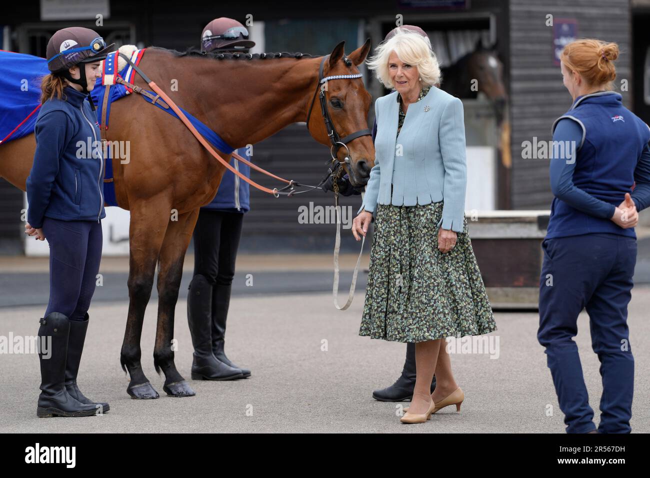 Britain's Queen Camilla views a horse called 'You're Hired' in the Best ...