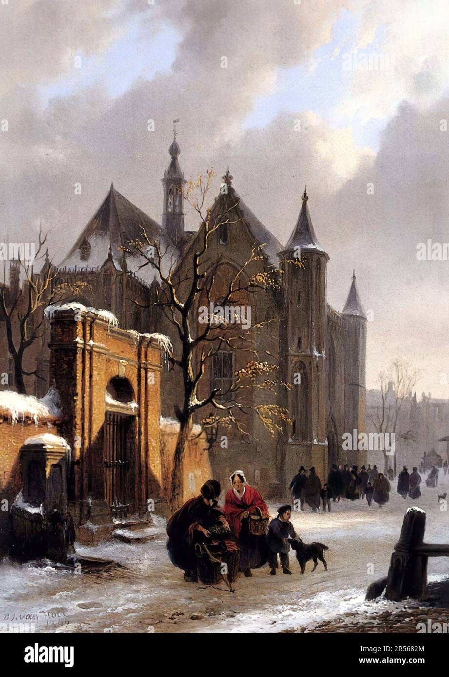 Bartholomeus Johannes Van Hove (1790-1880) - Stadtbild, Niederländische Romantik; Stockfoto