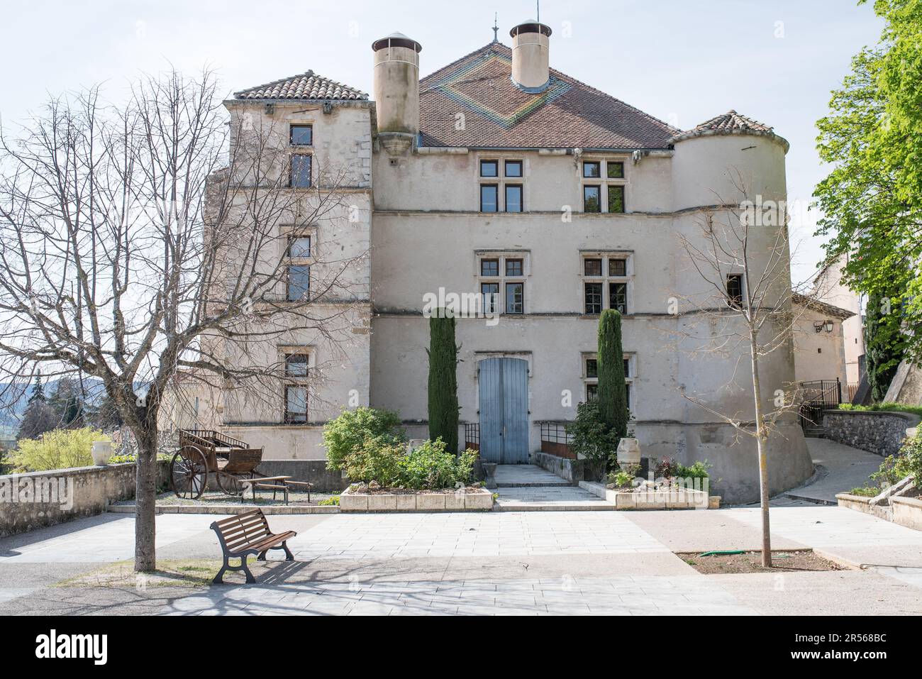 Mittelalterliche Burg in Château-Arnoux-Saint-Auban, Frankreich. Stockfoto