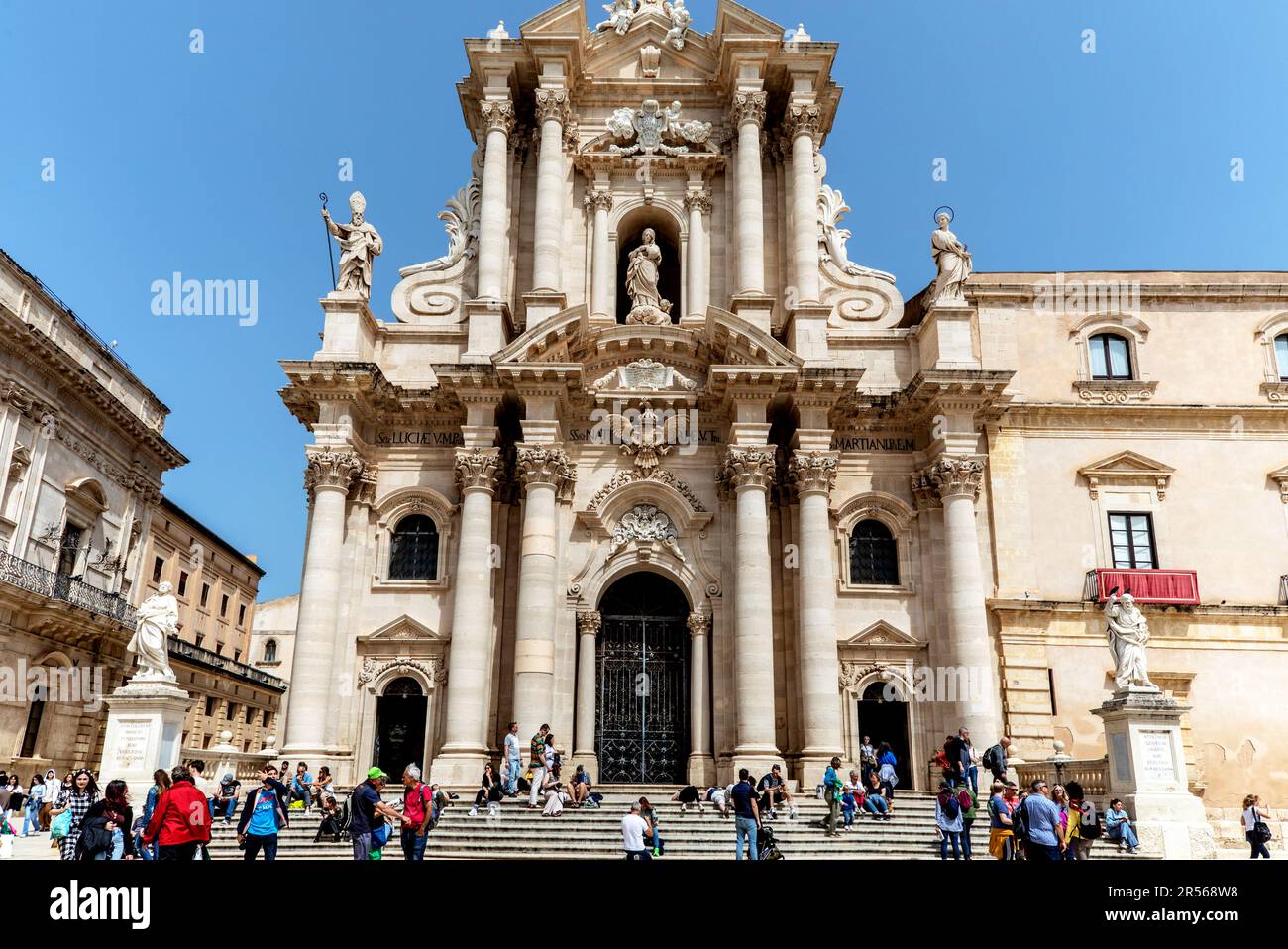 Der Dom Auf Dem Domplatz Ortigia Sizilien Stockfoto