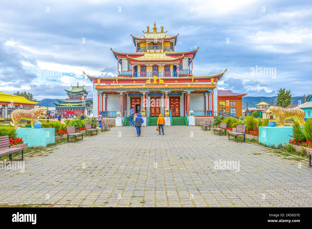 Tsogchen-dugan. Die wichtigste Kathedrale des buddhistischen Tempels des Ivolginsky Datsan (Kloster) in Burjatien, Russland Stockfoto