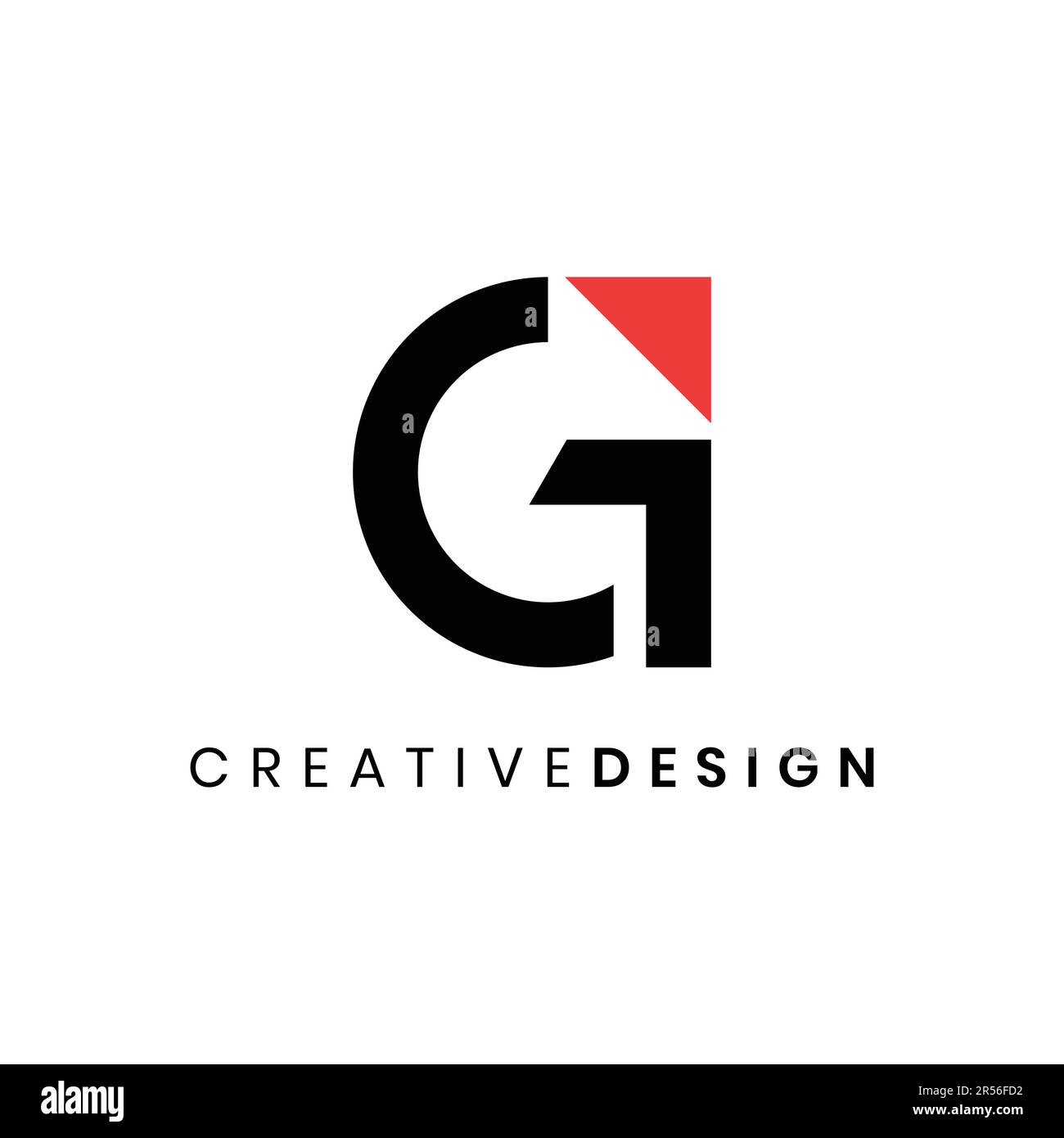 Modernes, ausgeklügeltes GI-Logo mit Pfeilvektordarstellung Stock Vektor