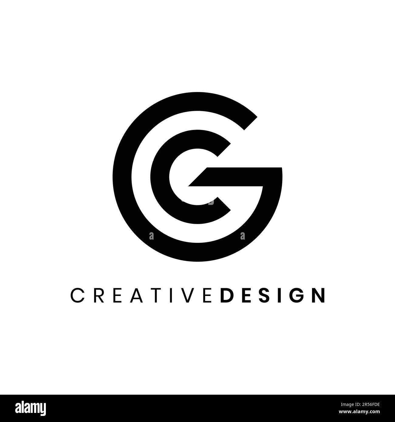 Moderner, luxuriöser, abstrakter GC- oder CG-Logo-Vektor für Unternehmen Stock Vektor