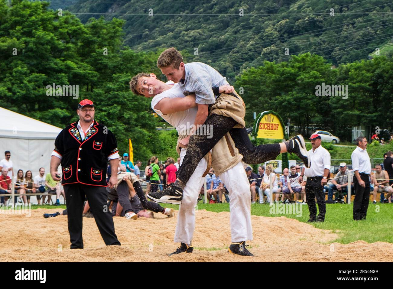 Schweizer Wrestling-Festival. gudo! Kanton tessin. Die schweiz Stockfoto