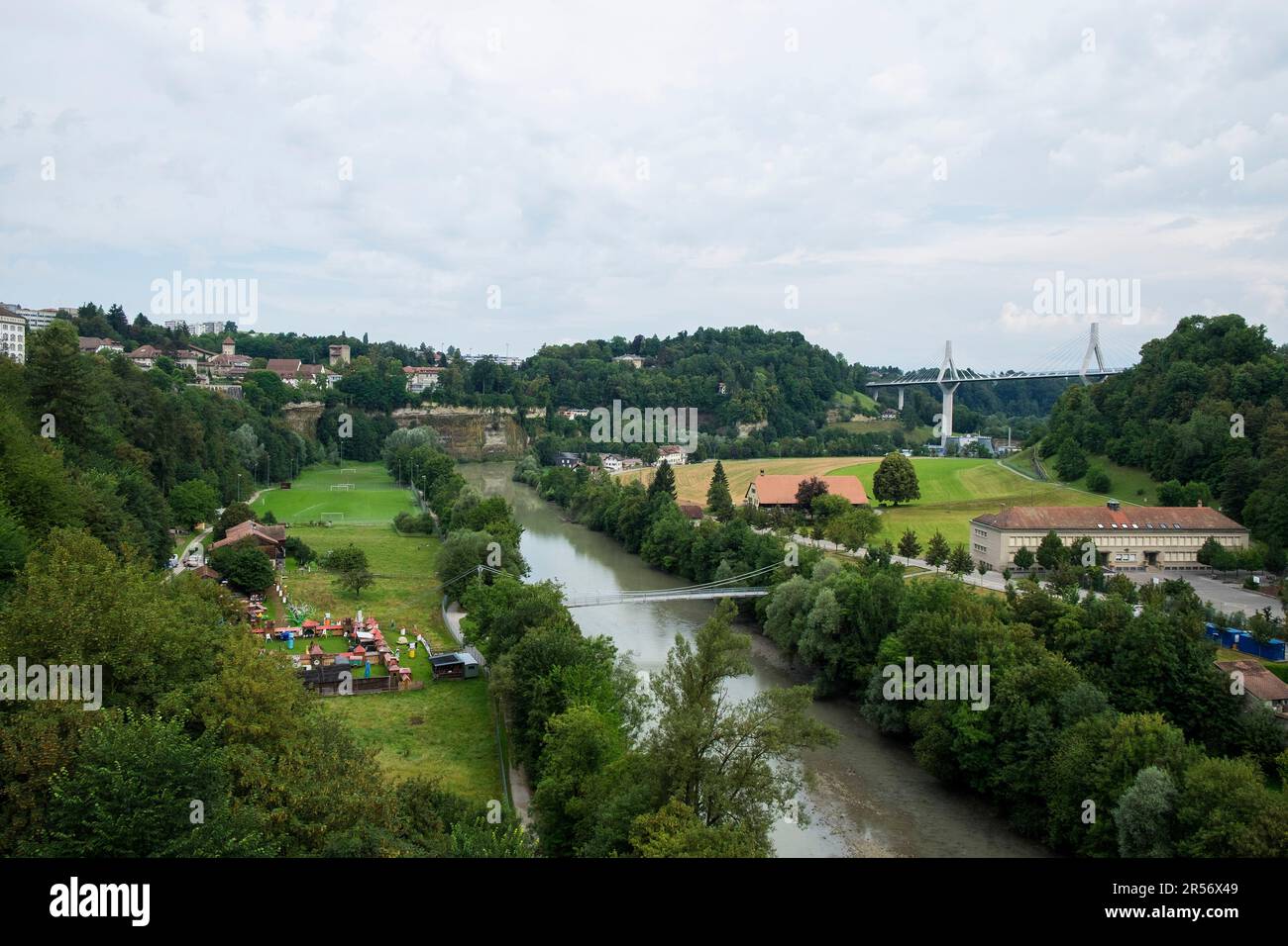 Die Schweiz. Kanton Fribourg. Freiburg. Querformat Stockfoto