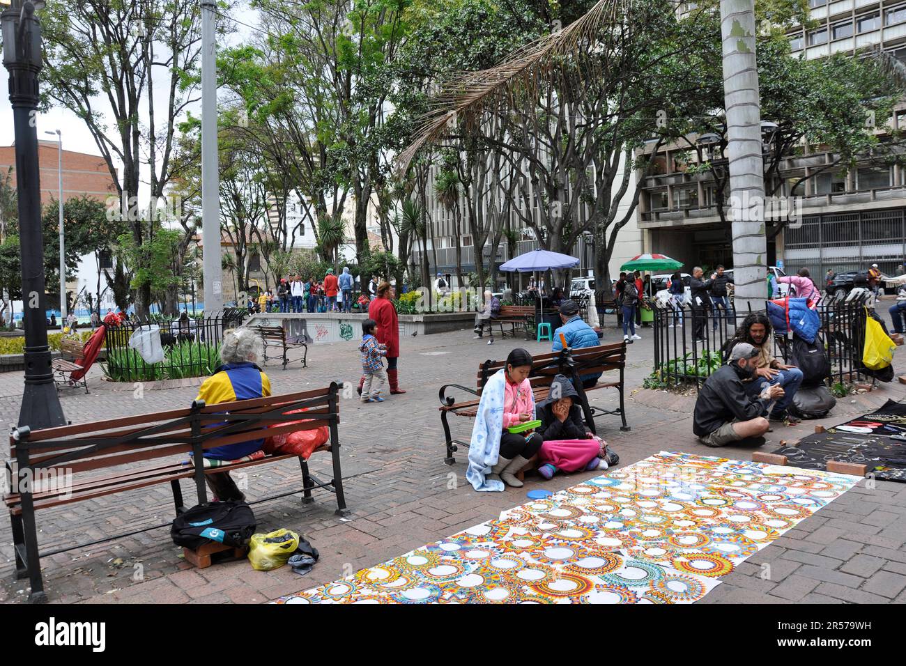 Markt. Lokal. Bogota. Reisen. Traditionell. Nach Süden. Menschen. Im Freien. Niemand. Latein. Geschichte. Geografie. Tag. Kolumbien. Stadt. Anden. Amerika Stockfoto