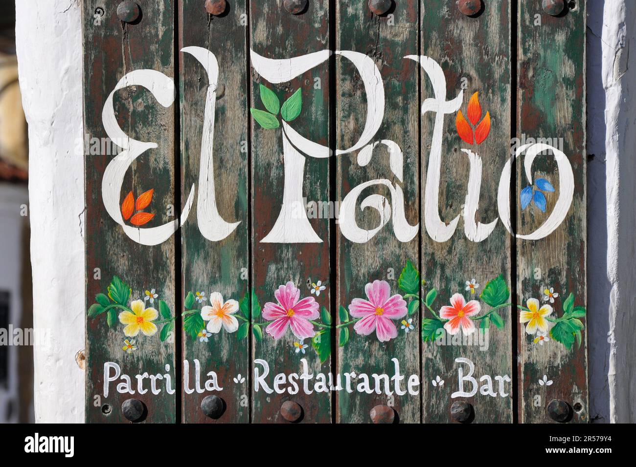 Amerika. Anden. Stadt. Kolumbien. Tag. Geografie. Geschichte. Latein. Niemand. Im Freien. Menschen. Nach Süden. Traditionell. Reisen. De Leyva. Villa De Leyva. Kolonialstil Stockfoto