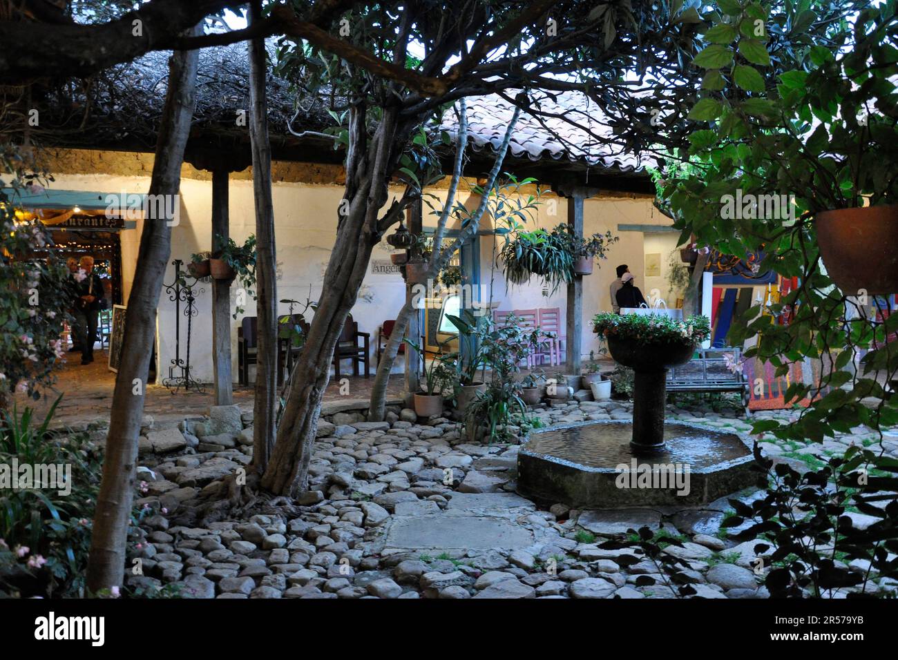 Niemand. In Die Altstadt. Villa De Leyva. De Leyva. Reisen. Traditionell. Nach Süden. Menschen. Im Freien. Latein. Geschichte. Kolumbien. Geografie. Tag. Stadt. Anden. Amerika Stockfoto