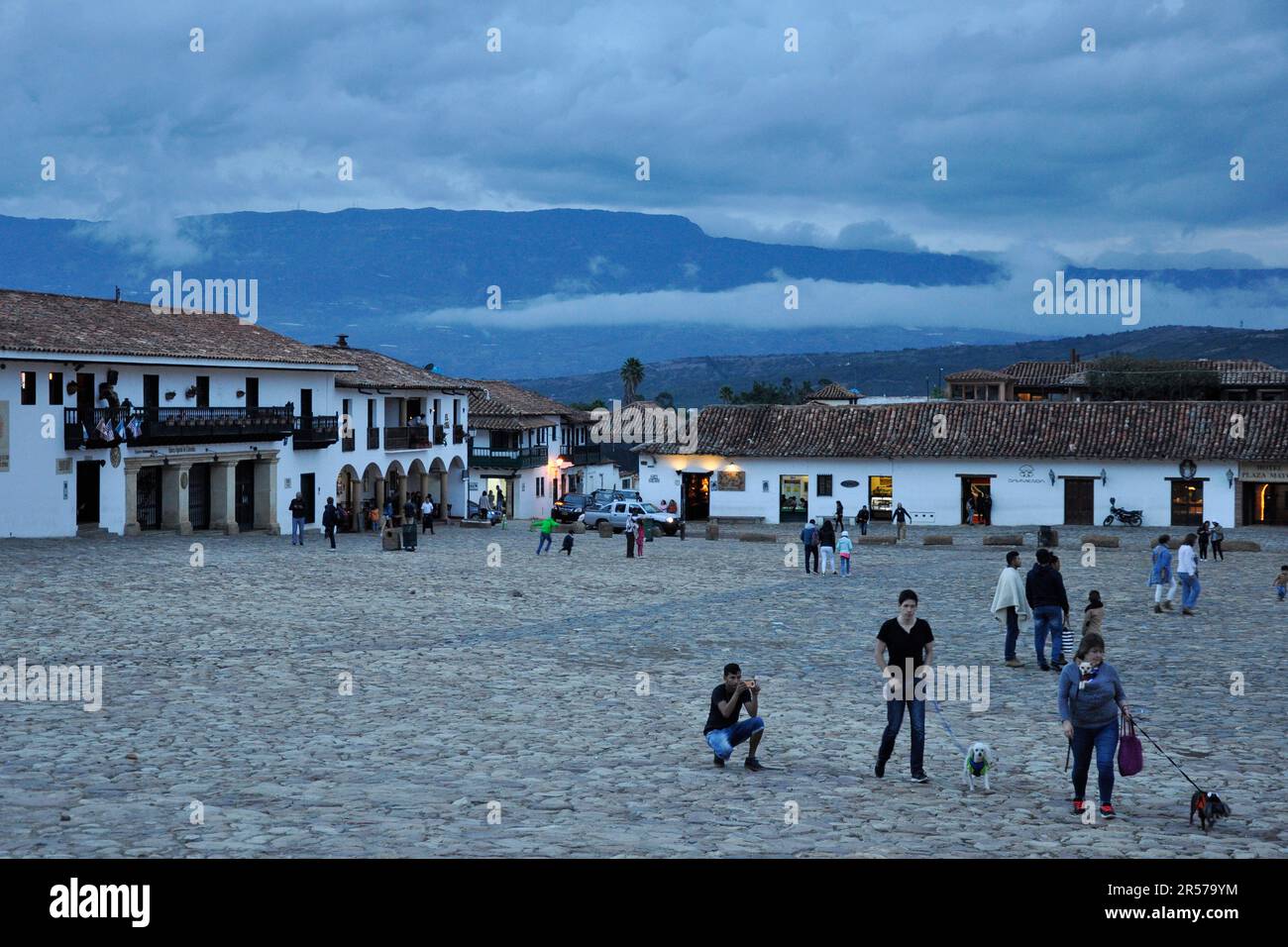 Stadt. In Die Altstadt. Villa De Leyva. De Leyva. Reisen. Traditionell. Nach Süden. Menschen. Im Freien. Niemand. Latein. Geschichte. Geografie. Tag. Kolumbien. Amerika. Anden Stockfoto