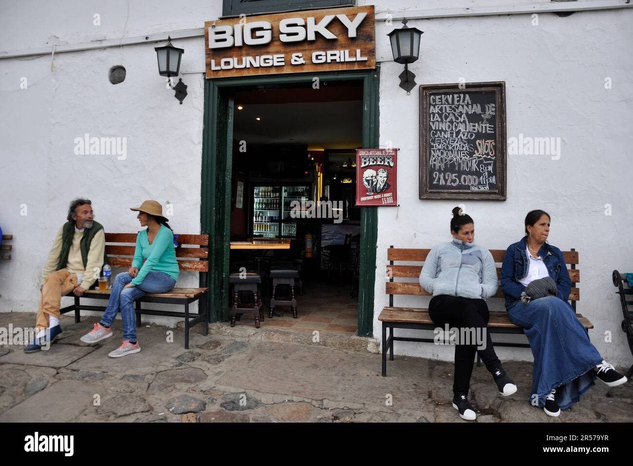 In Die Altstadt. Villa De Leyva. De Leyva. Reisen. Traditionell. Nach Süden. Menschen. Im Freien. Niemand. Latein. Geschichte. Geografie. Tag. Kolumbien. Stadt. Anden. Amerika Stockfoto