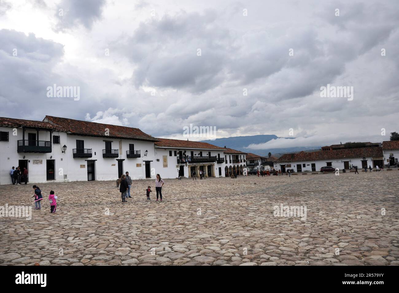 Amerika. Anden. Stadt. Kolumbien. Tag. Geografie. Geschichte. Latein. Niemand. Im Freien. Menschen. Nach Süden. Traditionell. Reisen. De Leyva. Villa De Leyva. In Die Altstadt Stockfoto