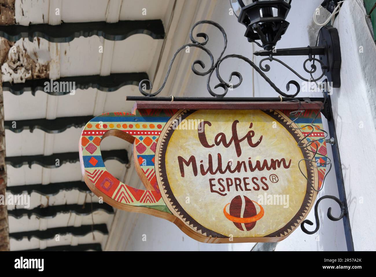 Tag. Kolumbien. Stadt. Anden. Amerika. Geografie. Geschichte. Latein. Niemand. Im Freien. Menschen. Nach Süden. Traditionell. Reisen. De Leyva. Villa De Leyva. Kolonialstil Stockfoto