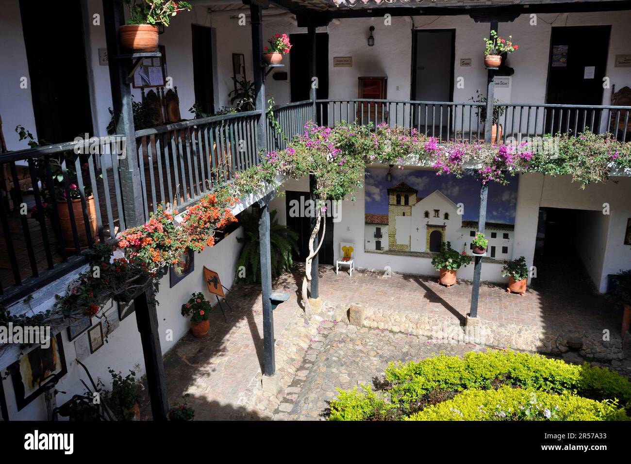 Tag. Kolumbien. Stadt. Anden. Amerika. Geografie. Geschichte. Latein. Niemand. Im Freien. Menschen. Nach Süden. Traditionell. Reisen. De Leyva. Villa De Leyva. Kolonialstil Stockfoto