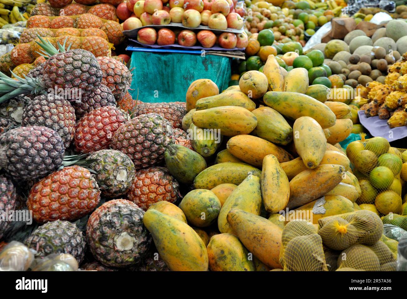 Amerika. Anden. Stadt. Kolumbien. Tag. Geografie. Geschichte. Latein. Niemand. Im Freien. Menschen. Nach Süden. Traditionell. Reisen. Cauca. Silvia. Indio Indios. Markt. Guambiano Stockfoto