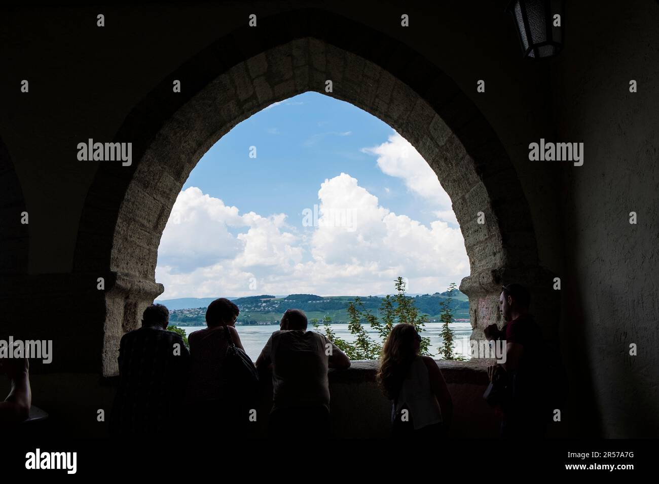 Die Schweiz. Kanton Fribourg. Murten. Morat. Querformat Stockfoto