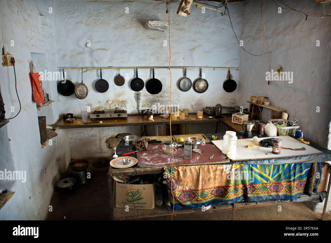 Indien. Rajasthan. Jaisalmer. Lokales Restaurant Stockfoto