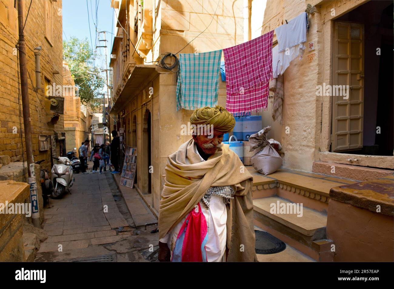 Indien. Rajasthan. Jaisalmer. Mann Stockfoto