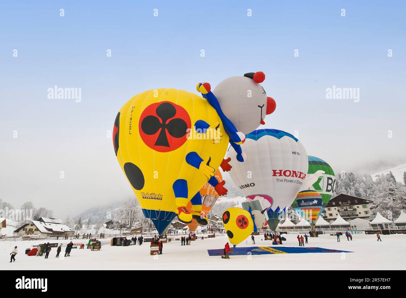 Ballons International Festival. Chateau d'Oex. Die Schweiz Stockfoto