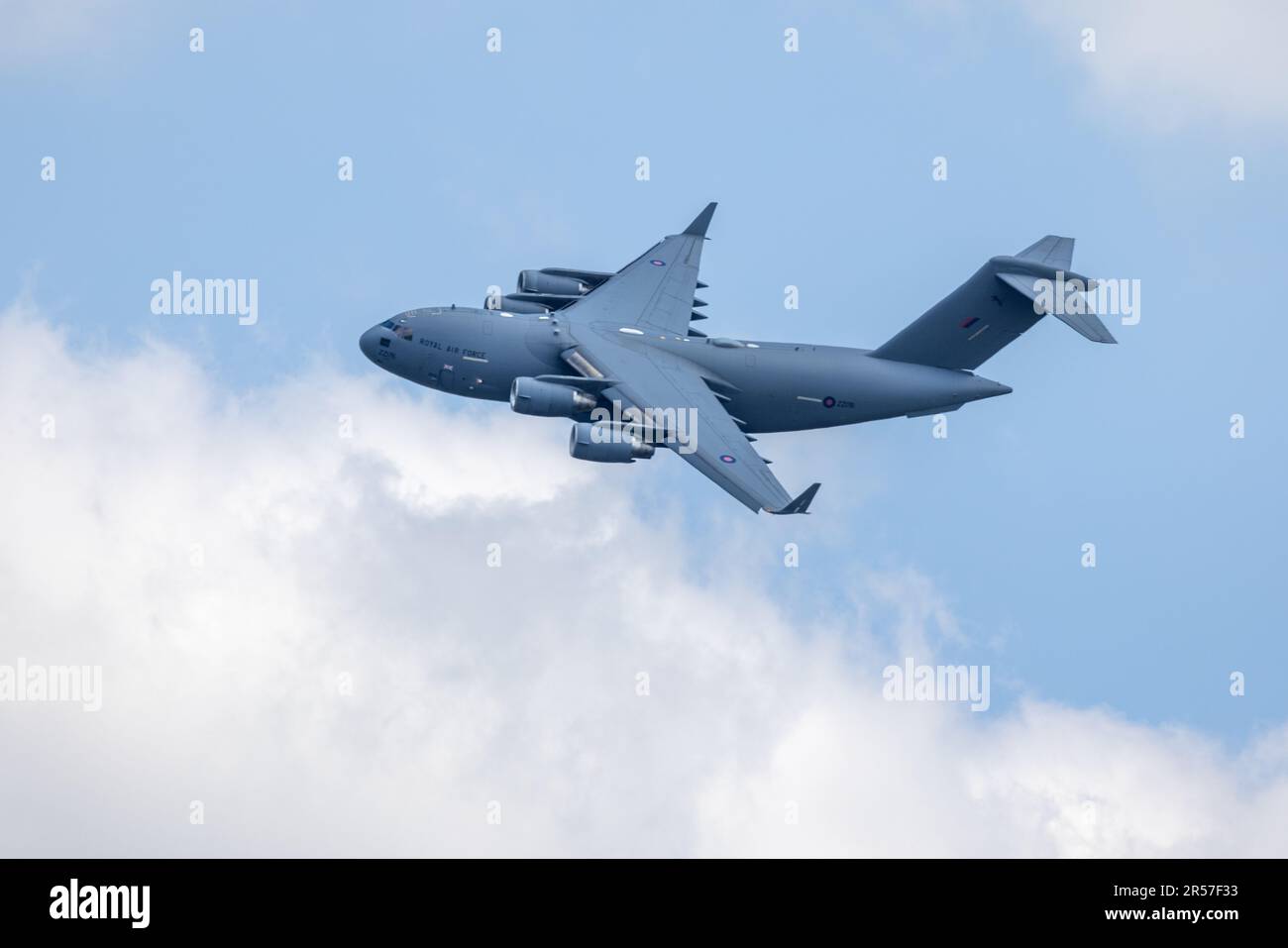 RAF Boeing C-17 Globemaster III auf der Abingdon Air & Country Show am 20. Mai 2023. Stockfoto