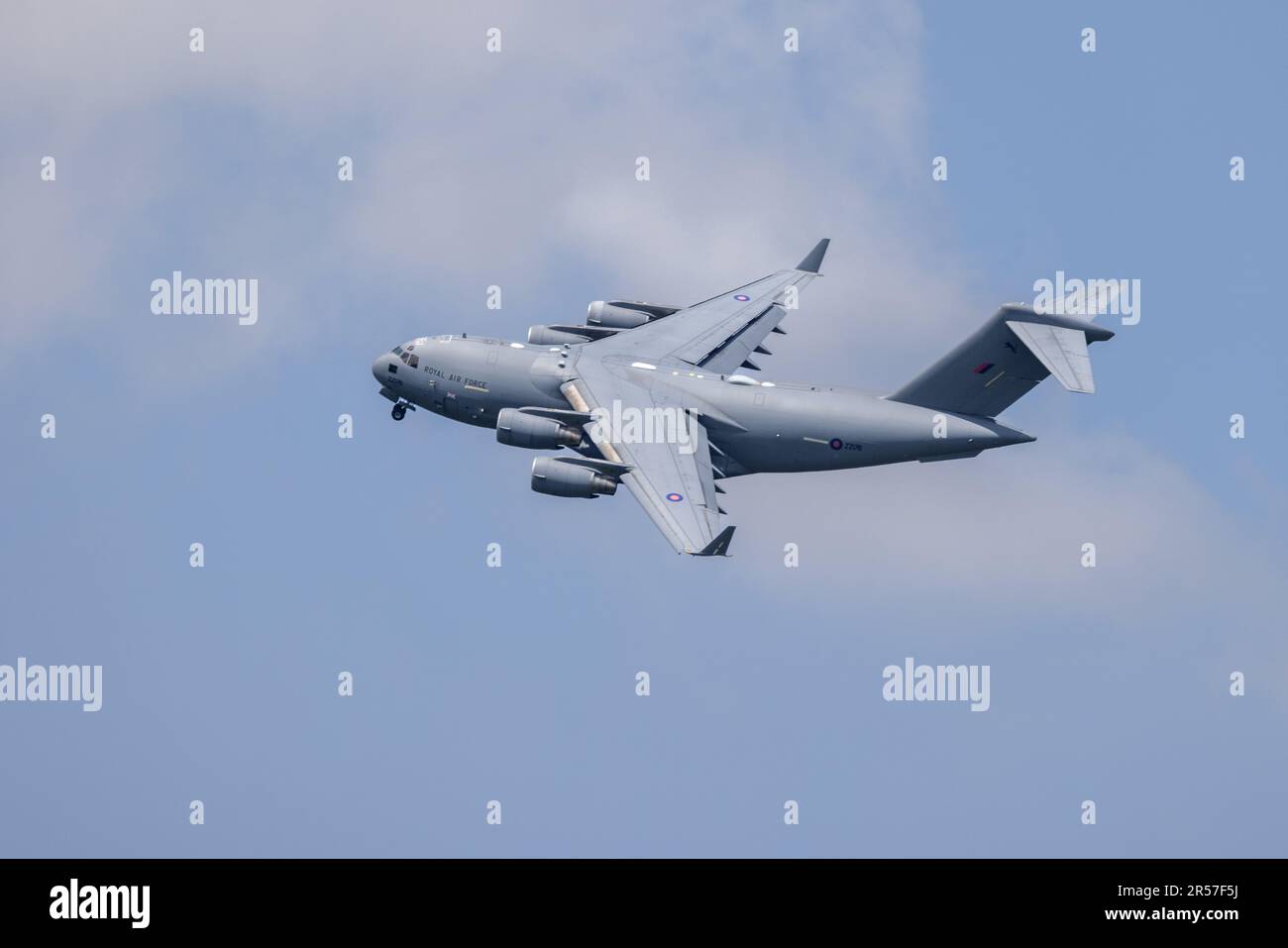 RAF Boeing C-17 Globemaster III auf der Abingdon Air & Country Show am 20. Mai 2023. Stockfoto