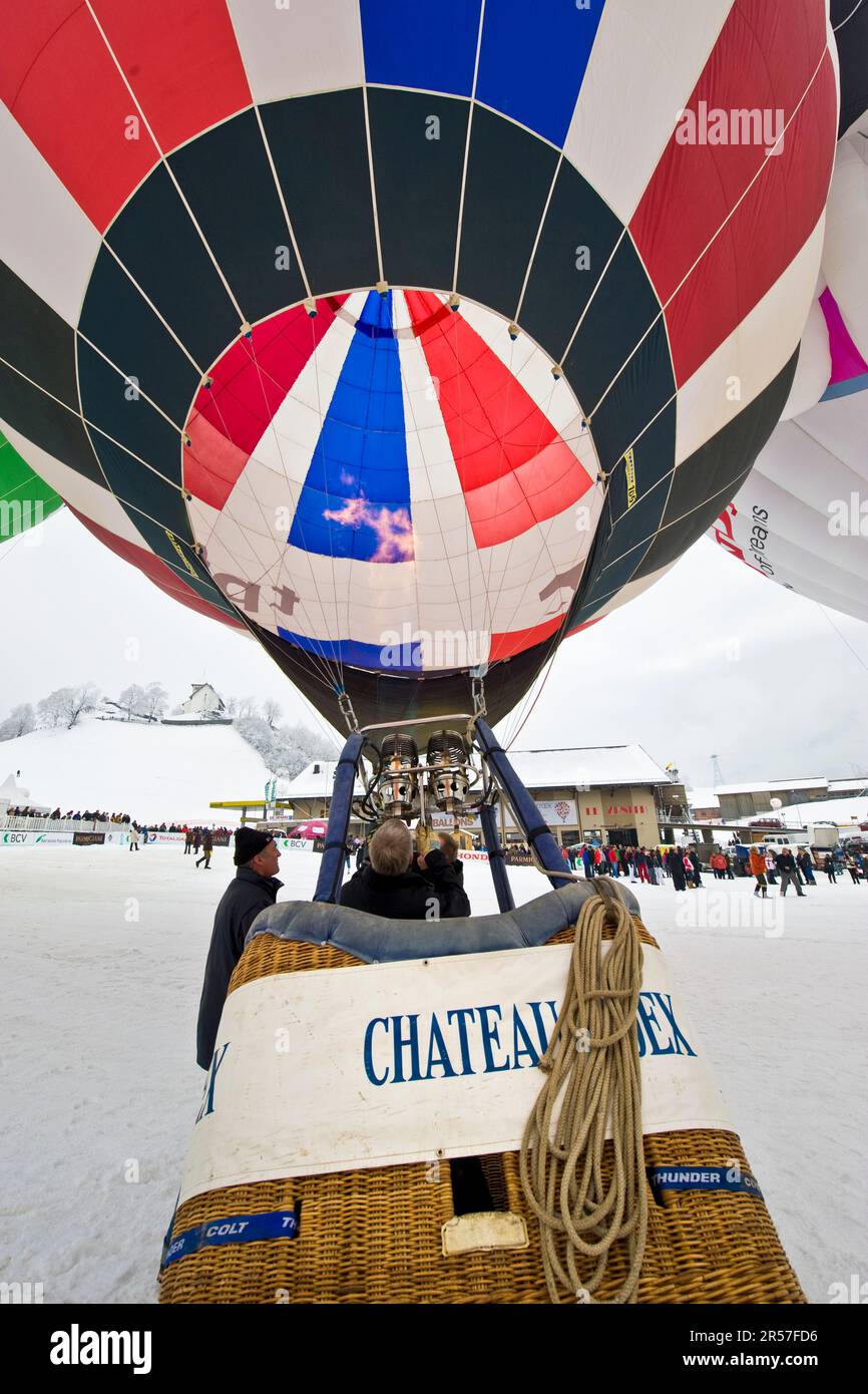 Ballons International Festival. Chateau d'Oex. Die Schweiz Stockfoto