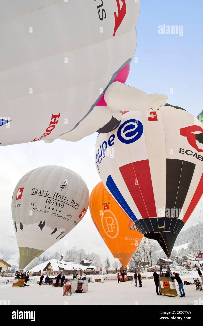 Ballons International Festival. Chateau d'Oex. Die Schweiz Stockfoto