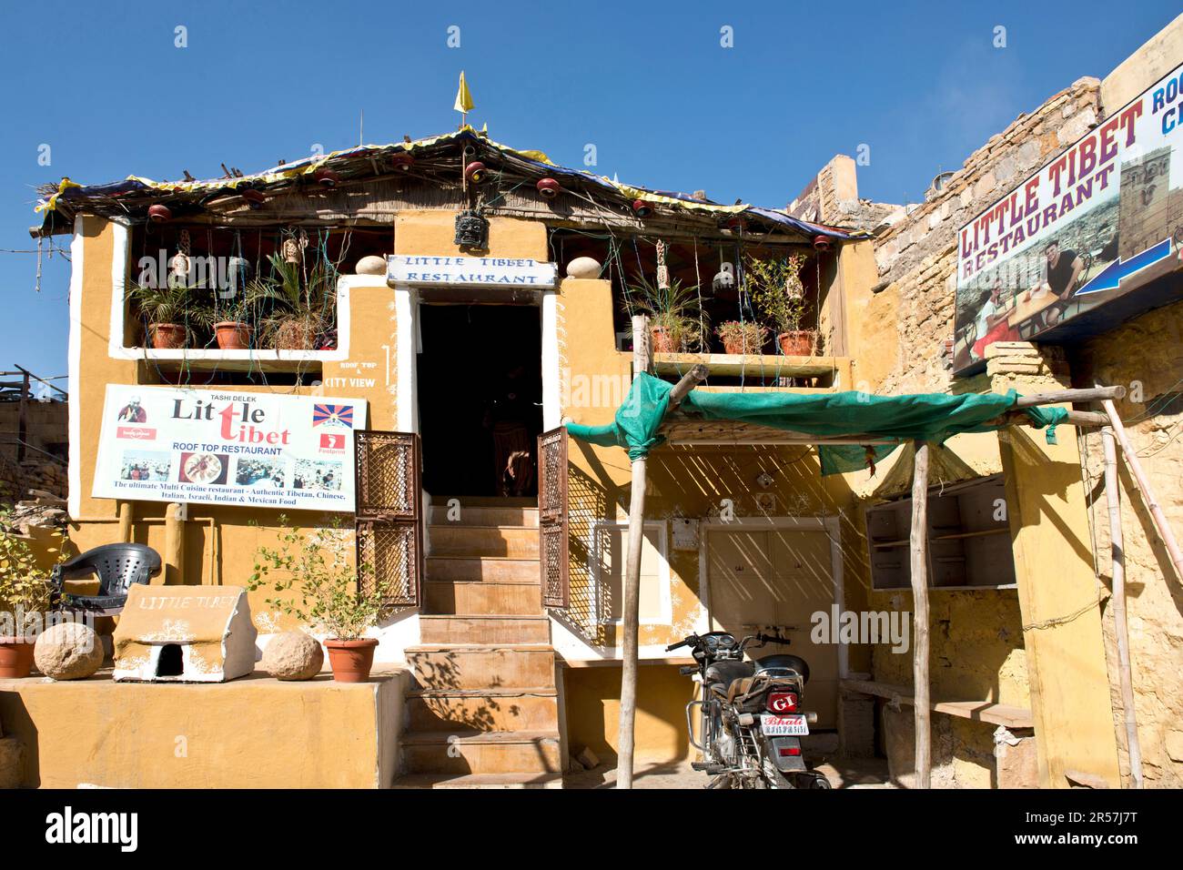 Indien. Rajasthan. Jaisalmer. Lokales Restaurant Stockfoto