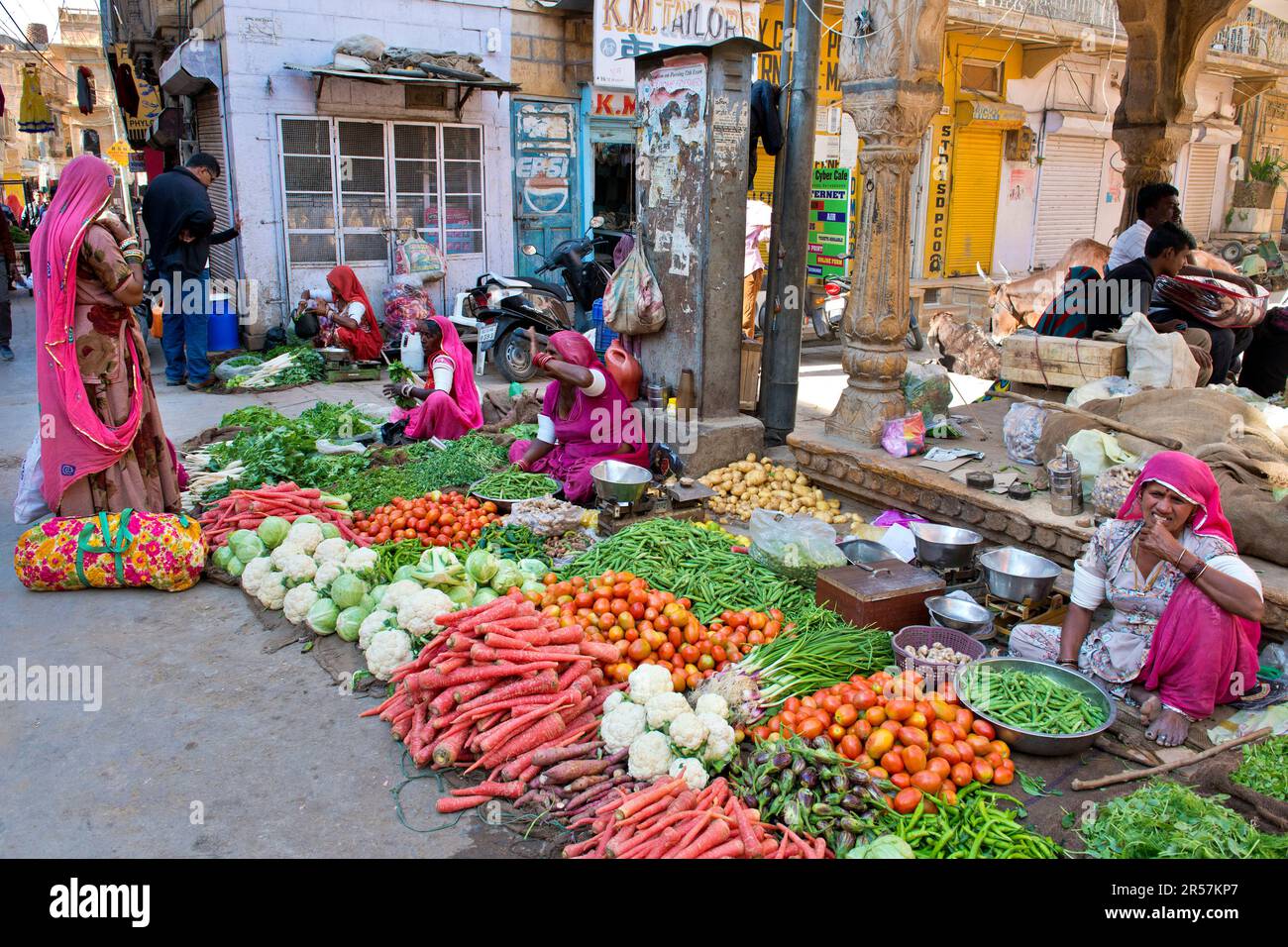 Indien. Rajasthan. Jaisalmer. Lokaler Markt Stockfoto