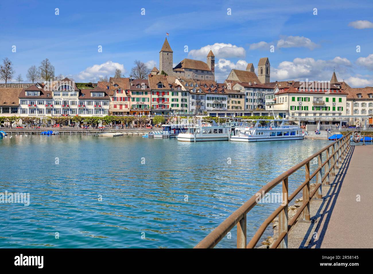 Schloss, Zürichsee, Rapperswil, Rapperswil-Jona, St. Gallen, Sankt Gallen, Schweiz Stockfoto