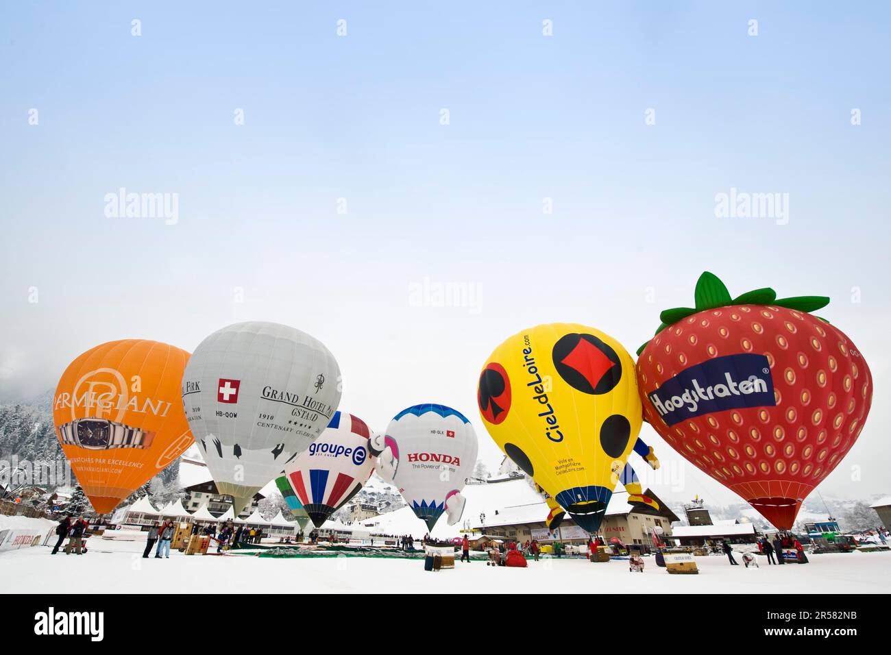 Ballons International Festival. Chateau d'Oex. Die Schweiz Stockfoto
