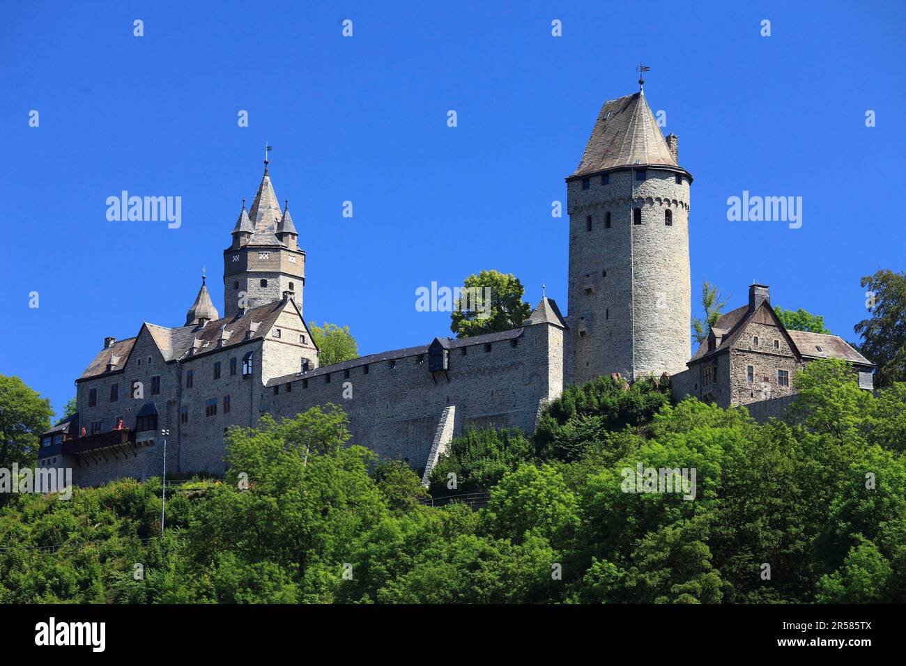 Schloss Altena, Altena, Lennetal, Maerkisches Land, Sauerland, Nordrhein-Westfalen, Deutschland Stockfoto