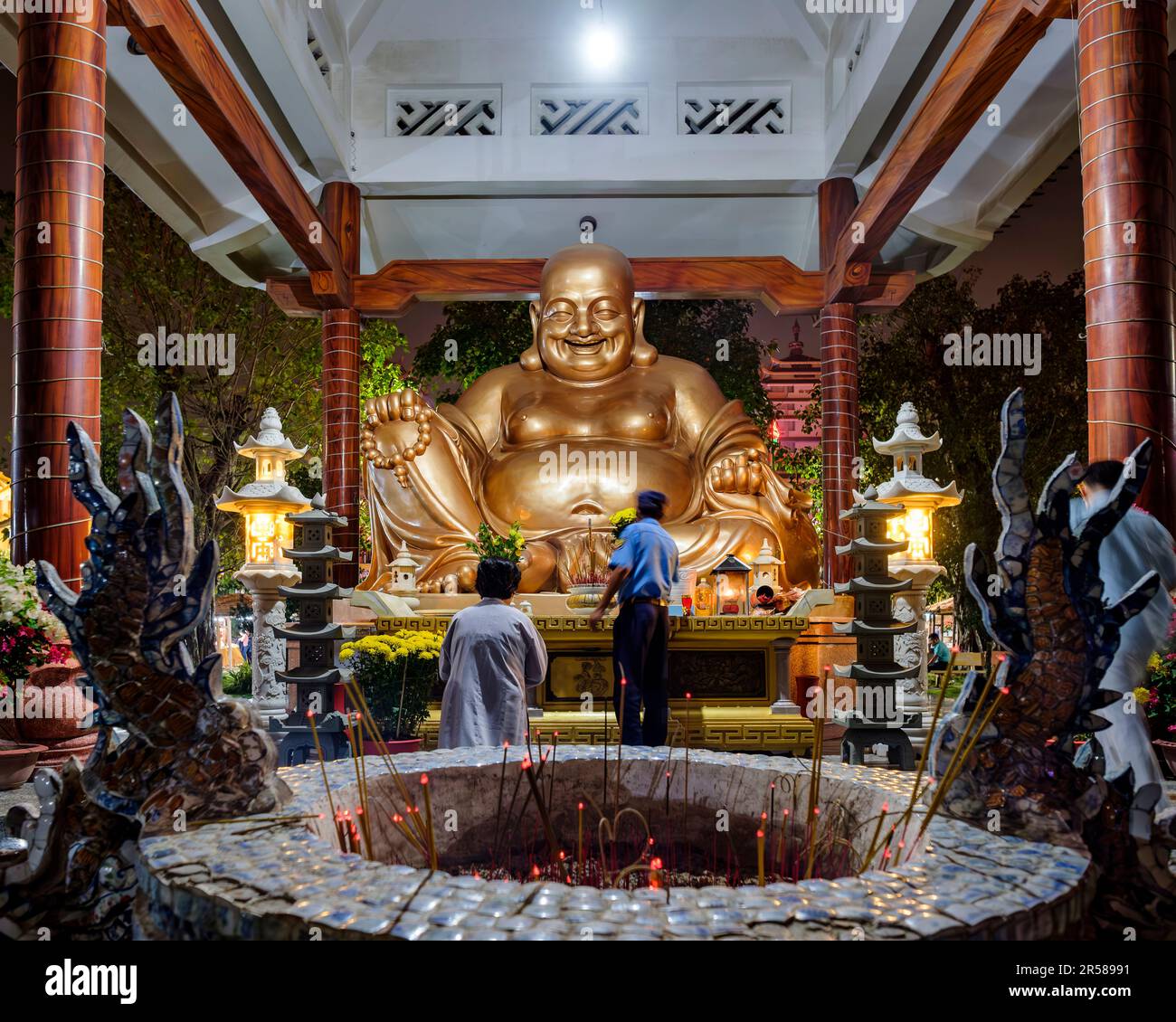 Buddhistische Zeremonie während Tet in Saigon Stockfoto