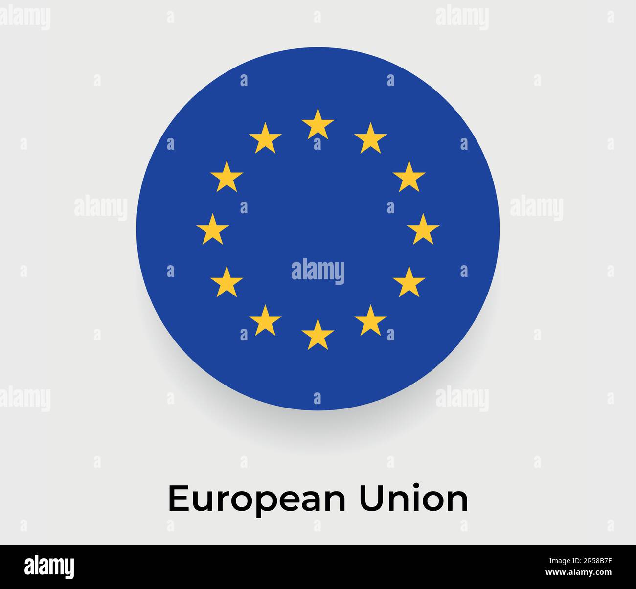 Darstellung des Symbols mit rundem Kreis der Flagge der Europäischen Union Stock Vektor