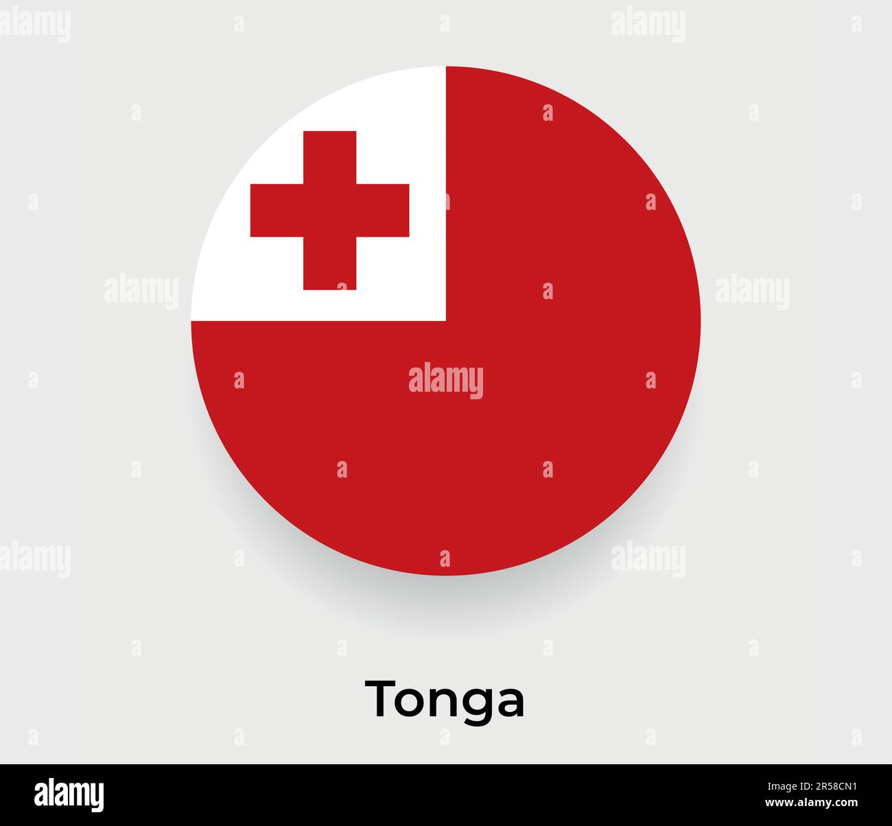 Abbildung: Tonga-Flaggen-Blase Kreis rundes Formsymbol Vektor Stock Vektor