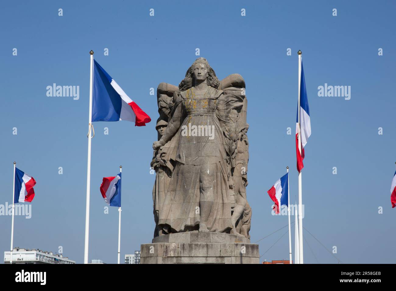 Denkmäler aux Morts - Denkmal der Toten der Stadt Le Havre von Pierre-Marie Poisson, Place du Général de Gaulle, Le Havre Frankreich Stockfoto