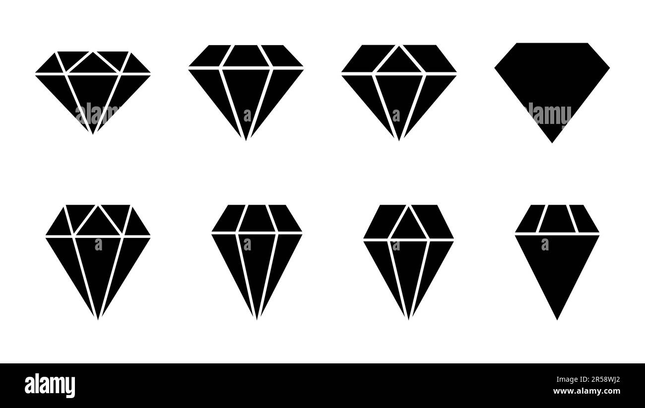 Ein Satz Von Diamanten In Einem Flachen Stil Stock Illustration Stock  Vektor Art und mehr Bilder von Diamant - iStock