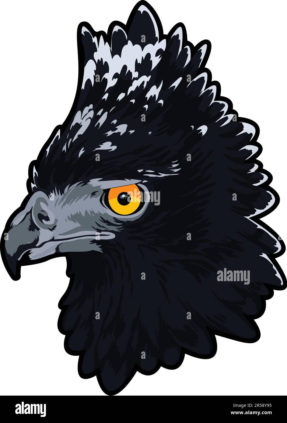 Eagle Face Illustration. Himmel. Fliegen. Vektor Stock Vektor