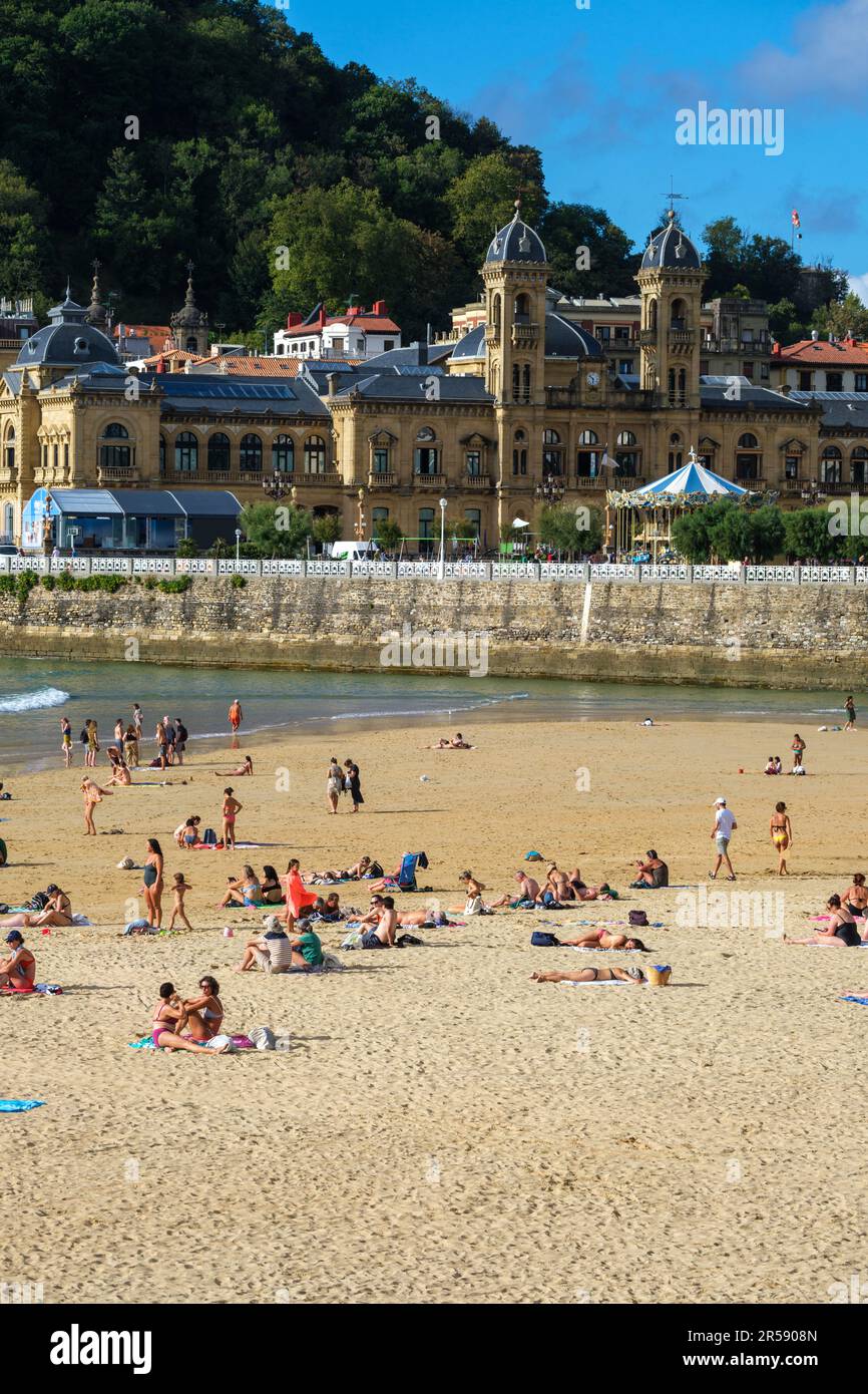 Donostia-San Sebastian, Spanien - 15. September 2022: San Sebastian Rathaus, Donostiako Udala Stockfoto