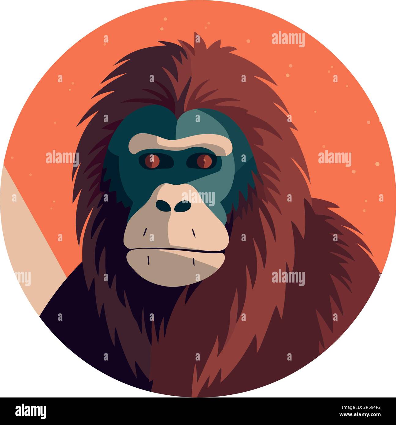 Süßes Affenmaskottchen-Symbol isoliert Stock Vektor